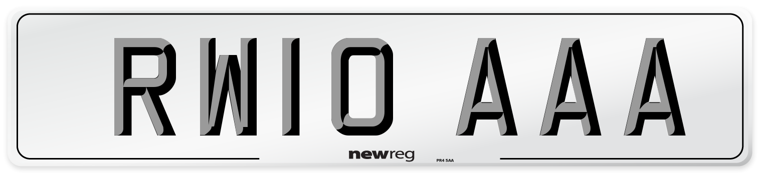 RW10 AAA Number Plate from New Reg